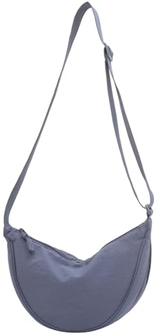 Micmores Crossbody Bag Damen Umhängetasche, Nylon Schultertasche Moon Bag Stylische Halbmond Tasche mit verstellbarer Schultergurt, Hobo Casual Handtasche für Arbeit, Reisen, Alltag (Blau-6)