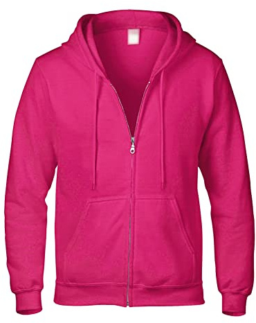 ZDJSWJ Sweat - Shirt Ample entièrement zippé pour Homme Sweat à Capuche lâche en Laine Midweight Thermal Lined Couleur Unie Hoodie (Rose Rouge,XL)