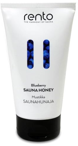 Hochwertiger Rento Saunahonig Peeling 150 ml | Biologisch abbaubares Peeling | Natürliche Inhaltsstoffe | 100% Made in Finland | hautberuhigend reizlindernd hautentspannend (Blueberry)