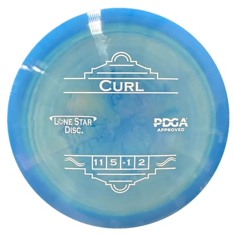 Lone Star Disc Alpha Curl, stabiler Discgolf-Distanztreiber, ab 170 g, langlebiger und glatter Premium-Kunststoff, genaue Vorhand- und Rückhandantriebe, Farben können variieren