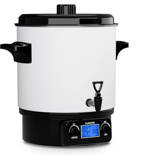 KLARSTEIN Bollitore Vin Brule, Distributore Bevande Calde, Dispenser Termico con Rubinetto 27 Litri, 1800W Acciaio Inossidabile, Thermos Bollitore Acqua Calda e tè, Pentola Bollitore Kit Vin Brulè