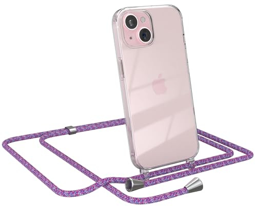 EAZY CASE Handykette kompatibel mit iPhone 15 Handyhülle mit Umhängeband, Handykordel mit Schutzhülle, Silikonhülle, Hülle mit Band, Stylische Kette für Smartphones, Unicorn