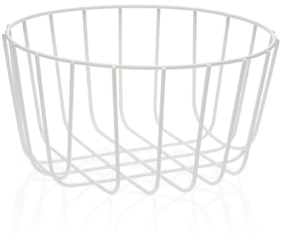 Versa Frutero de Estilo Contemporáneo, Medidas(Al x L x An) 13 x 26 x 26 cm, Metal, Color Blanco