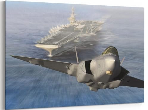MGSBCXN F-35 Flugzeug-Leinwand-Kunstdrucke Lockheed Martin F-35 Lightning II Fighter Jet, Poster, Luftfahrt, Wandkunst, Dekoration, US-Luftwaffe, Bild, Kunstwerk, Militärflugzeug, Dekoration für