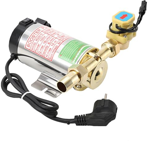 SUDEG Druckerhöhungspumpe,3/4 Heißwasserpumpe Booster Pumpe,100 W Automatische Druckerhöhungspumpe für die Dusche mit Wasserdurchflussschalter für Haus/Küche/Bad/Bewässerung,2860 rpm