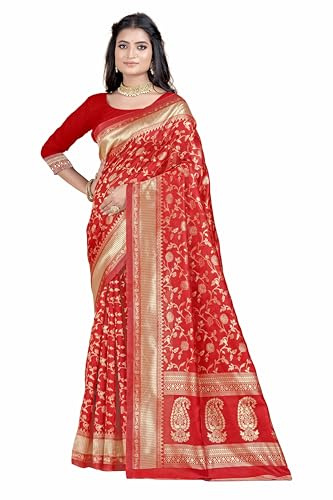 Sugathari Sari Banarasi Women Pure Silk Kanjivaram Soft New Ladies 2023 Design Wear Pattu Sarees Latest Collections Sari Party Sari with Blouse Piece for Wedding Sadi (SAN PARI-182 GREEN