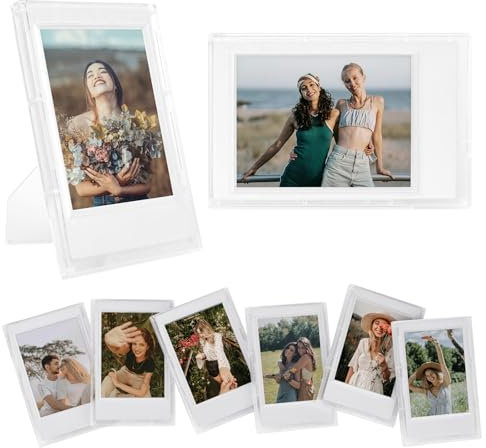 HIYQIN 2x3 Matt Transparent Fotorahmen - 8er-Pack Mini-Fotorahmen für Fujifilm Instax Film (54x86mm)- für Instax Mini 12 11 9 8 7s 99 90 40 EVO Rahmen Fotodisplay