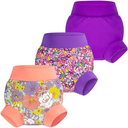 BIG ELEPHANT Pannolini da nuoto per bambini 3 pezzi, riutilizzabili, regolabili, lavabili, impermeabili, costume contenitivo per maschietti e femminucce