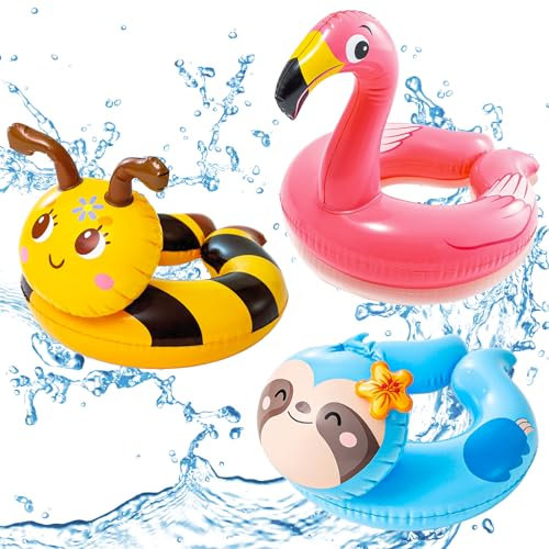 POPOYU 3 Stück Schwimmring Erwachsene,Schwimmring Kinder,Aufblasbare Badetiere Pool,35.8/30 GroßPool Float Swimmingpool-Schwimmer,Sommer Wasser Schwimmreifen für Schwimmbad-Partydekorationen