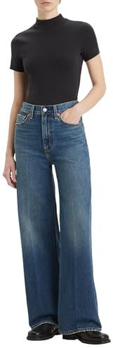 Levi's Women Ribcage Wide Leg Jeans, Polar Perimiter, 24W / 30L