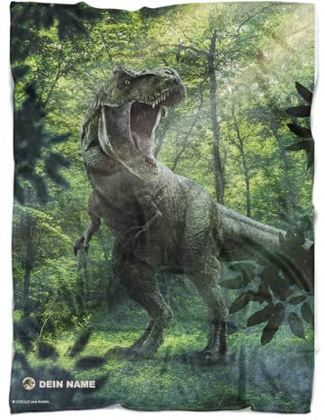 PICANOVA - Jurassic World Handtuch mit Namen - Dinosaurier Badetuch - Strand-Badetücher für Fans der Jurassischen Welt - Dino Strandtuch für Erwachsene, Jungen, Kinder - Jungle Predators - 140x90cm