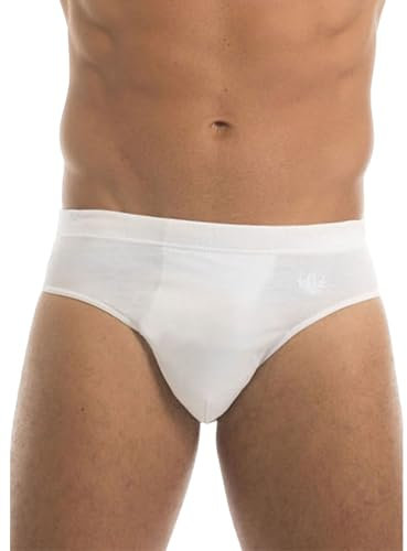 GARDA - 6 Slip Uomo 100% Cotone Filo di Scozia, Midislip, Slip Medio Elastico Ricoperto, con Ricamo Art. 0763 (Bianco, 4/M)