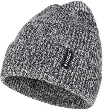 Zylioo XXL/3XL Strickmütze Für Großen Kopf, Wintermütze Beanie Mütze Mit Schirm, Übergroße Winter Warme Knit Cuffed Watch Cap