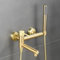 DJHFHCS Bath Shower Mixer Tap Wall Mounted Brushed Gold 90 Swivel Tap Single Lever Bath Tap Shower Head and Hose Set for Bath Taps enterprise