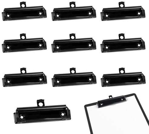 10cm Klemmbrett Clips, Montierbare Klemmbrett Klemme, Clipboard Zwischenablage Ordner Klemmen mit Gummigriff für Büro, Schule, Schreibwaren (10er Pack)