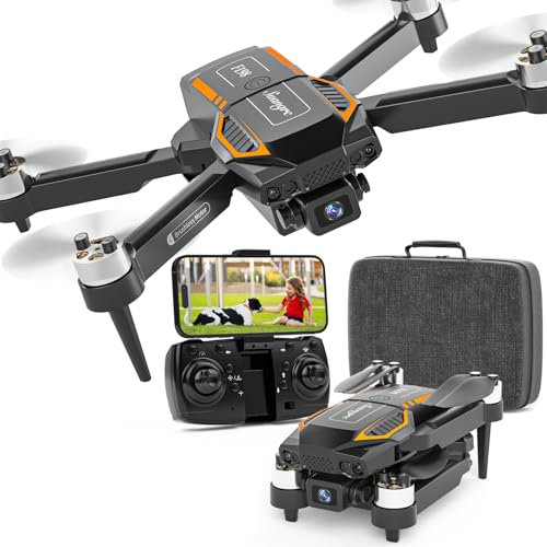 Drohne mit Dual-Kamera für Kinder, Brushless Motor, Gesten/VR-Steuerung, Schwerkraftsteuerung, 3D-Flips & Auto-Hover, Waypoint Fly, One-Key Start für Erwachsene/Anfänger