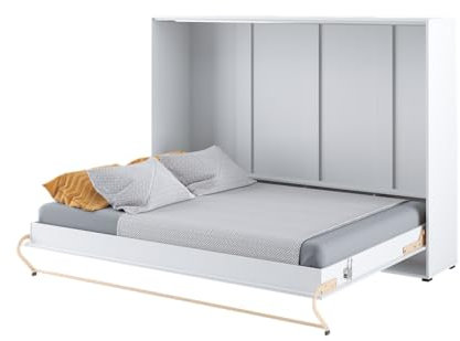 Friderik Concept PRO 4 CP-04 Wandklappbett Horizontal Schrankbett, 140x200 cm (Weiß Hochglanz)
