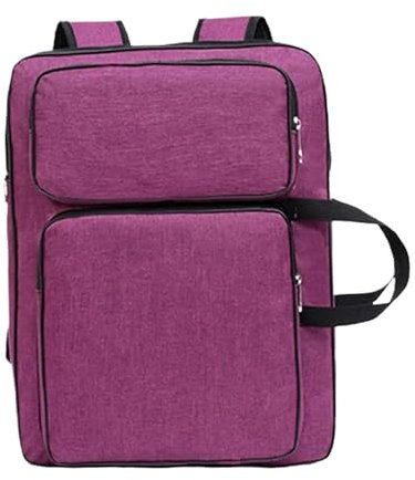HUWOYG Künstler-Zeichenbrett Tasche A3 Kunst-Portfolio-Koffer for Zubehör, Zeichenbrett-Tasche, Kunstwerke, tragbar, mit Künstler-Zeichenbrett-Tasche Für Poster Skizzieren(Purple)