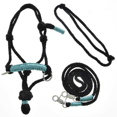 LarDen Hobby Horse Zubehör SeilSet - Halfter mit Zügel & Halsring für Größe S Steckenpferd | Stockpferd Set | Hobby Horsing Pferd | Spielzeug Kinder | Spielpferd (Turquoise, Small)