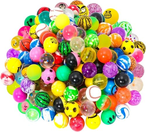EOGRFW 100 Stück Flummies für Kinder, 25 mm Flummis Gummibälle, Bunte Flummis Springball, Hüpfbälle für Kindergeburtstag Gastgeschenke Belohnungen im Klassenzimmer Verwendet Werden