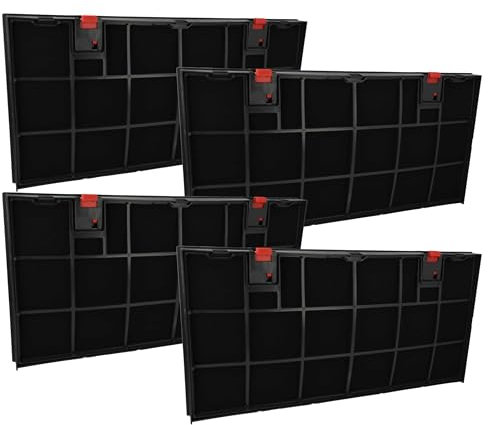 vhbw 4x filtro a carboni attivi compatibile con Elica X59 062 MD10 cappe aspiranti - 43 x 21,2 x 2,7 cm