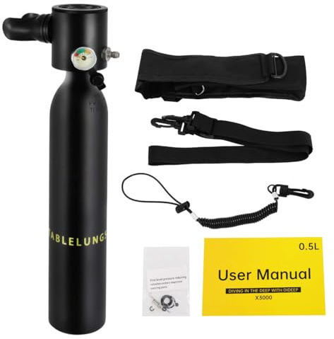 DAOHHFO Mini tanque de buceo 0,5 L botella de oxígeno portátil con 5 a 10 minutos de buceo tanque de oxígeno Submarinismo (bucear) Equipo de buceo Mini Buceo Equipo de buceo