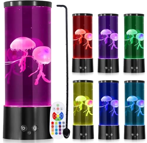 GBKDQQ Quallenlampe LED, LED Quallen Lampe 17 Farben & 4 Lichtmodi, Bluetooth Jellyfish Lamp mit Fernbedienung, USB Stimmungslicht für Schlafzimmer, Büro, Aquarium Dekoration