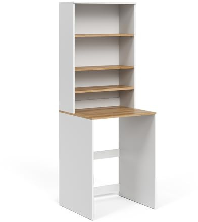 Vicco Washing machine cabinet Viktor, White/Artisan, 66 x 88.2 cm | 2 parts with shelf, suitable for installation on standard washing machines