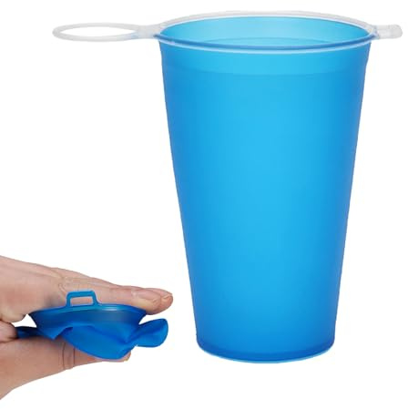 Reusable Fitness Water Bottle for Outdoor Picnic, Hiking, Camping, Sports. TITLE 2: Collapsible Drinking Cup - 250ml, Collapsible Silicone Cup, Soft, Portable, Leakproof Beaker