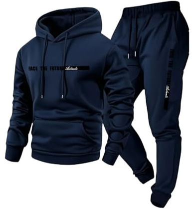 Generisch Jogginganzug Herren Elegant Übergröße Tracksuit Teiler Kuschelig Gym Sport Set Herren Baggy Winter Lauf Sportkleidung Männer
