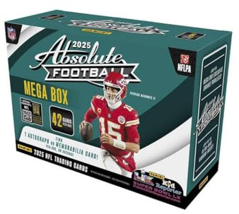 2025 Panini Absolute Football Trading Card Mega Box (Find 1 Autograph or Memorabilia Card! Look for Mega Box Exclusive Orange Parallels!)