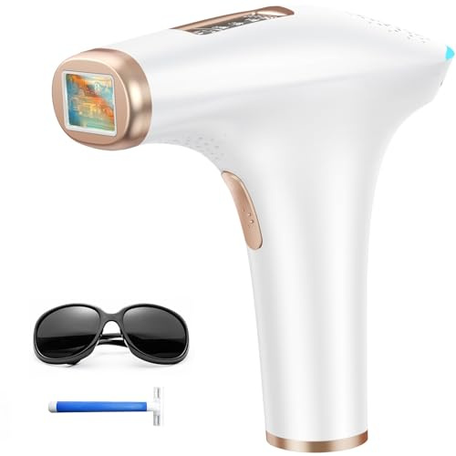 Haarlosy Épilateur Lumière Pulsée, Grande Fenêtre 5 cm², 999,900 Flashs IPL, 9 Niveaux & 2 Modes, Auto/Manuel – Épilation Laser Définitive Maison Femme & Homme, Visage, Corps, Aisselles, GLY01