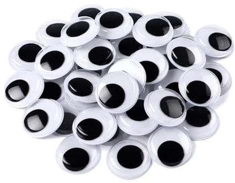 Selbstklebende Wackelaugen, 500 Stück Schwarz Wackelaugen Selbstklebend 15mm Kunststoff Kulleraugen Selbstklebend für DIY Handwerk Dekoration