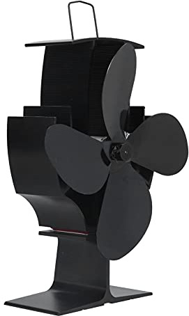 Aramox Ventilatore per Stufa a 4 Pale Ventilatore per Camino Alimentato a Calore Design a Circolazione di Calore in Alluminio Funzionamento Silenzioso elettricità Necessaria per Stufe a Legna
