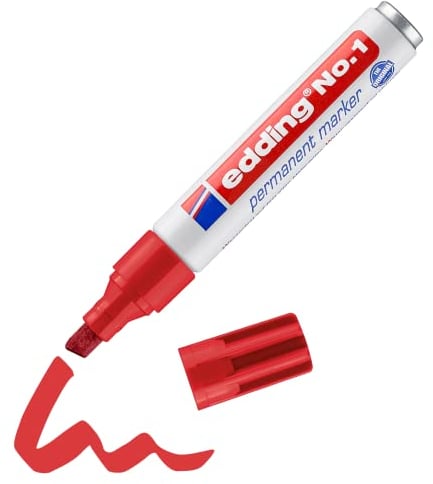 Edding No.1 rot Permanent Marker 1-5mm Keil Spitze