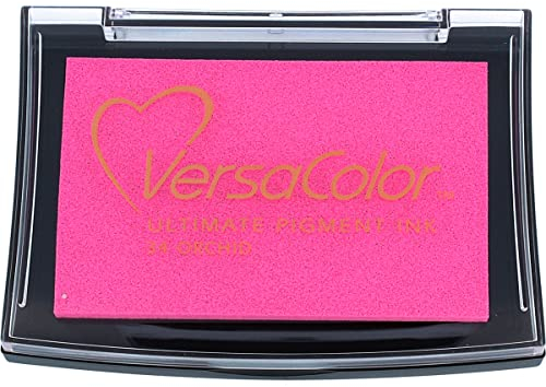 Tsukineko VersaColor Stempelkissen-Rosa, Orchid-Groß-Deckend, Wasserbasis-Wasserfest-Embossing, Pink, 9,9 x 6,8 x 1,9 cm