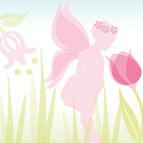 anna wand Bordüre selbstklebend LOVELY FAIRIES - Wandbordüre Kinderzimmer/Babyzimmer mit Feen & Elfen in Rosa-Grün - Wandtattoo Schlafzimmer Mädchen & Junge, Wanddeko Baby/Kinder