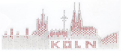 Unbekannt Großes Bügelbild Köln Strass Steine Kölner Dom Skyline Applikation Karneval
