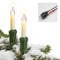 Hellum Weihnachtsbaum Lichterkette aussen Made in Germany, 11,2m beleuchtet, 15 weiße Schaftkerzen, Clip, Weihnachtsbaumbeleuchtung aussen, klar Glühfaden, Kabel schwarz teilbarer Stecker <59lm 845006