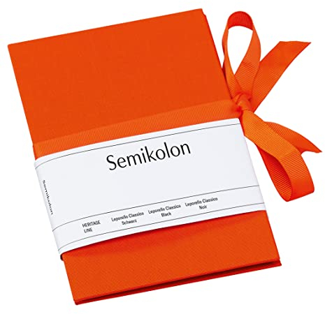 Semikolon 353220 Leporello Classico 12,2 x 17,7 cm - 14 Fotos 10 x 15 cm - Ziehharmonika-Fotobuch - orange orange