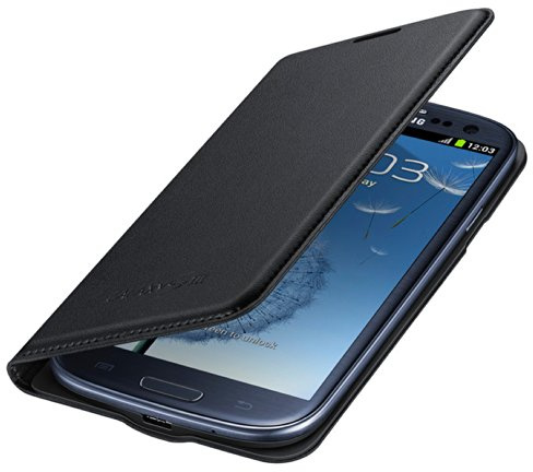Samsung Hülle Schutzhülle Flip Wallet Case Cover für Samsung Galaxy S3 - Schwarz