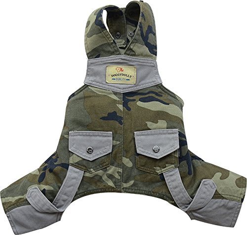 Doggy Dolly C290 Salopette per Cani, Verde/Camouflage