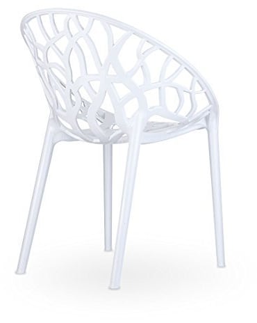 NEUERRAUM Ghost Chair Armlehnstuhl Schickes Design, hochwertige Verarbeitung, Komfortables Sitzen, Für Außen und Innen geeignet. Abbildung in Glossy Weiß