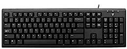 Videoseven - V7 Teclado USB con Cable y Adaptador ps2 - us, monótono