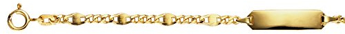 JC Schmuck 585 Gold Baby ID-Armband Kinder Goldarmband 14 cm mit Panzersteg I Armband mit Gravur I Gold Namensarmband I Babyarmband mit Namen I Kinderschmuck made in Germany I 5.53665