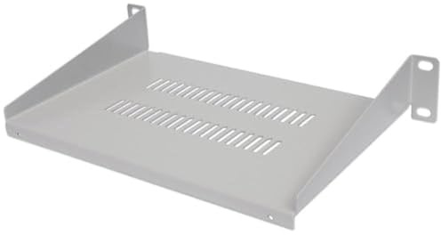 Intellinet 10 25,4 cm Fachboden zur Frontmontage 1 HE ( Montage an den beiden vorderen Profilschienen) 150 mm tief perforiert grau 714983