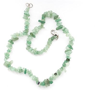Taddart Minerals - Grüne Splitter Halskette aus dem natürlichen Edelstein Aventurin mit 45 cm Länge - handgefertigt