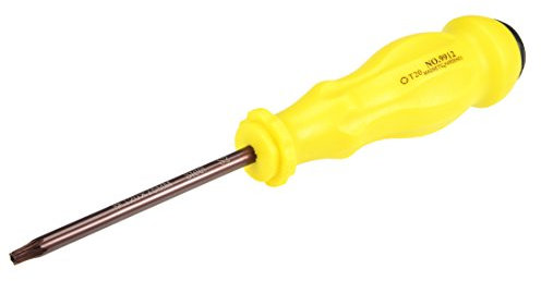 sourcing map Torx Cacciavite, T20 Sicurezza Magnetico Stella Vite Cacciatore con 3 S2 Albero e Antiscivolo Giallo Maniglia