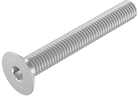SECCARO Senkschraube M8 x 60 mm, Edelstahl V2A VA A2, DIN 7991 / ISO 10642, Innensechskant, 20 Stück