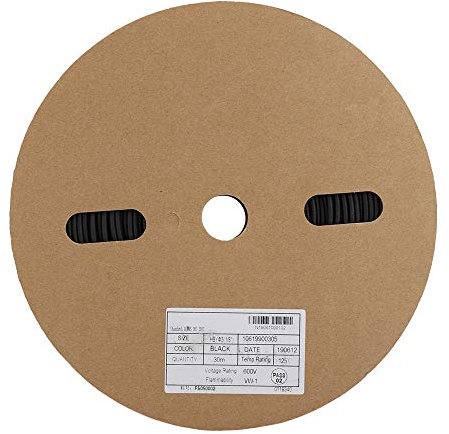 1 rouleau de gaine thermorétractable I.D polyoléfine 2:1 30 m 3 mm Noir